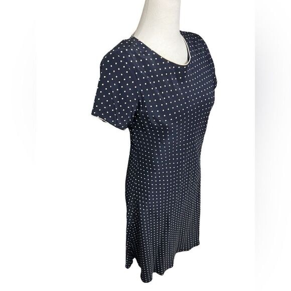 90s Vision Apparel Silk Dot
Dress 6 medium blue and cream midi - Picture 3 of 12